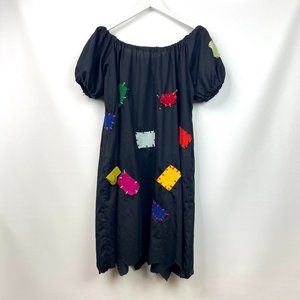 Vintage Handmade Black Puff Sleeve Baby Doll Dress